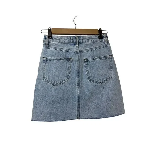 DISSH Hadid Denim Raw Edge Mini Skirt Sz. 6 (US 2) - Picture 3 of 6